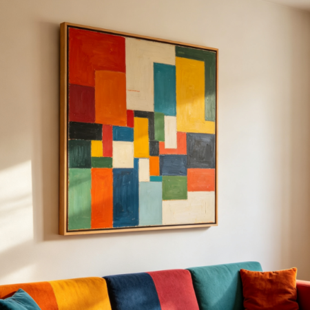 Contrasting Color Geometric Abstract Decorative Painting